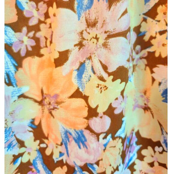 Band of the Free Brown Tan with Peach Floral Bra Cup Coastal Cowgirl Maxi Dress - Picture 5 of 7